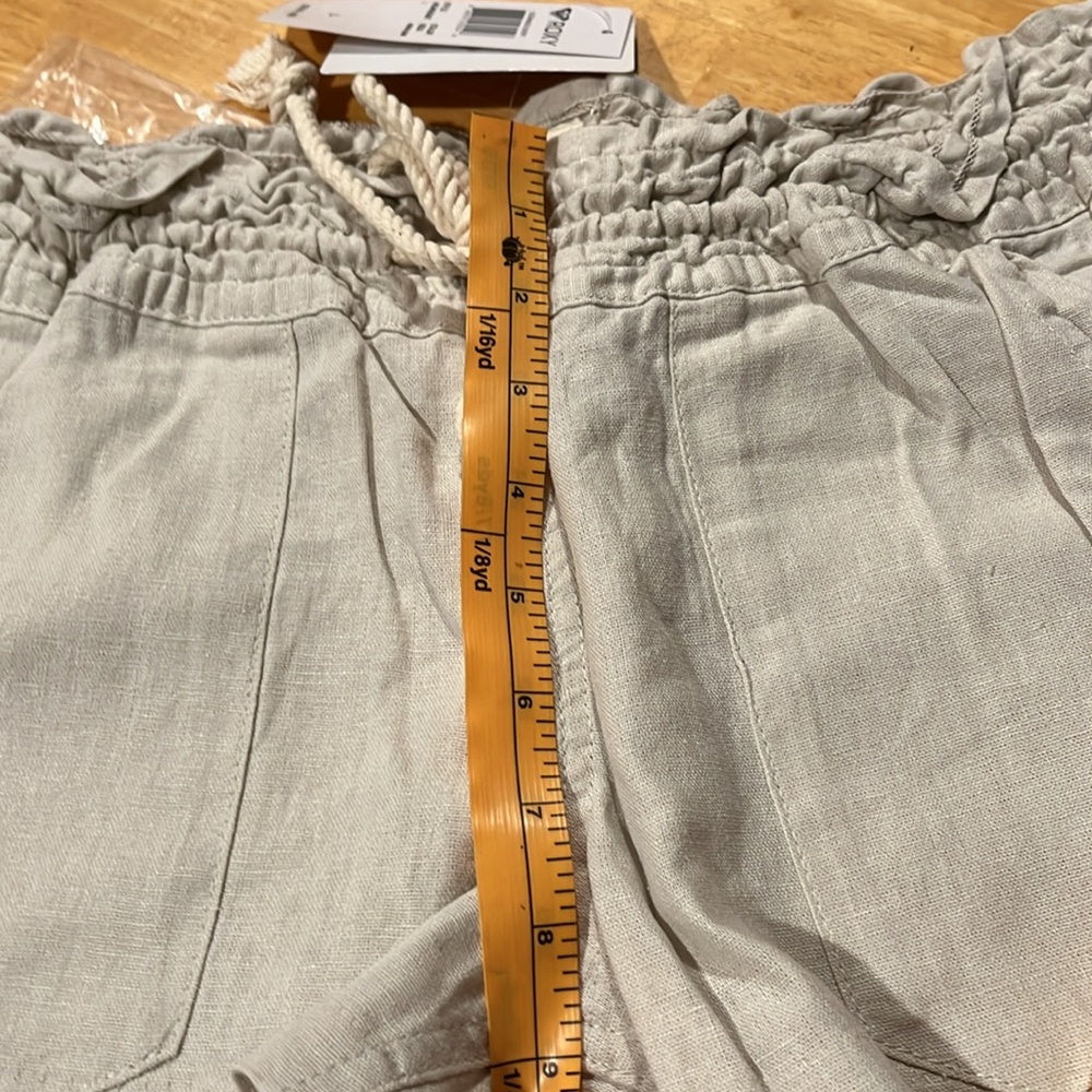 ποΈ# 2400 NWT ROXY Oceanside Elastic Waist Linen Shorts - Picture 6 of 7